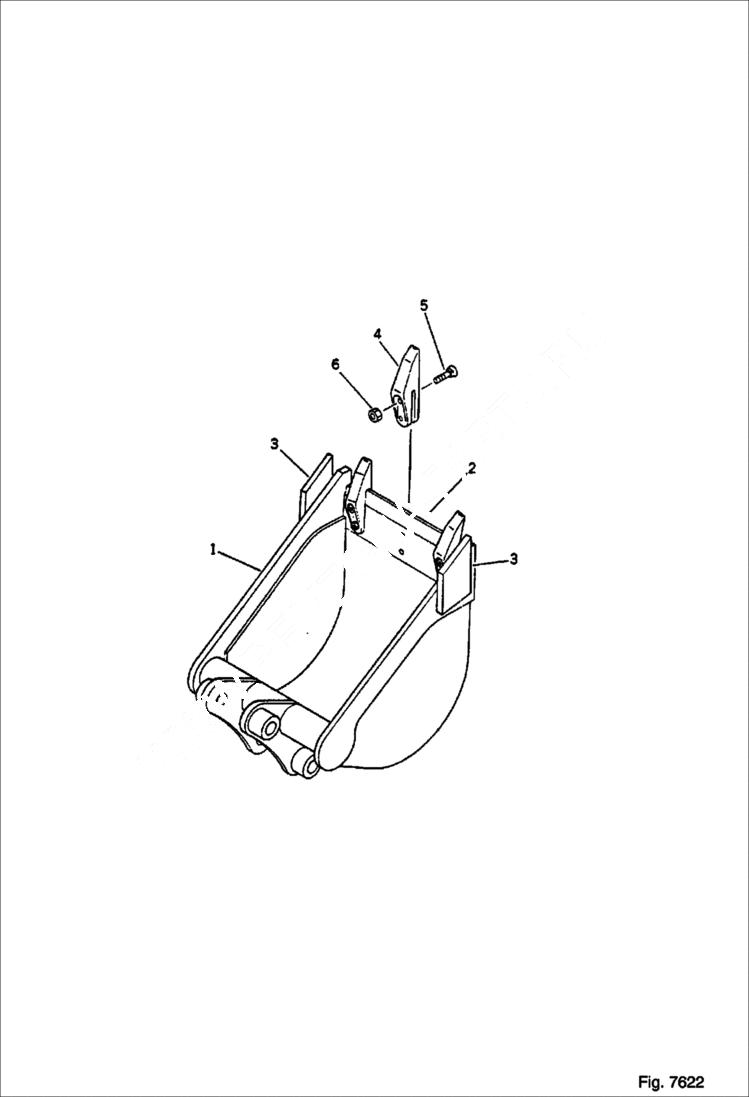 Схема запчастей Bobcat BUCKETS - BUCKET (0.04 Cubic Meters) (Mini 0.07 Cubic Meters)(76) (350 mm Wide) Экскаваторы