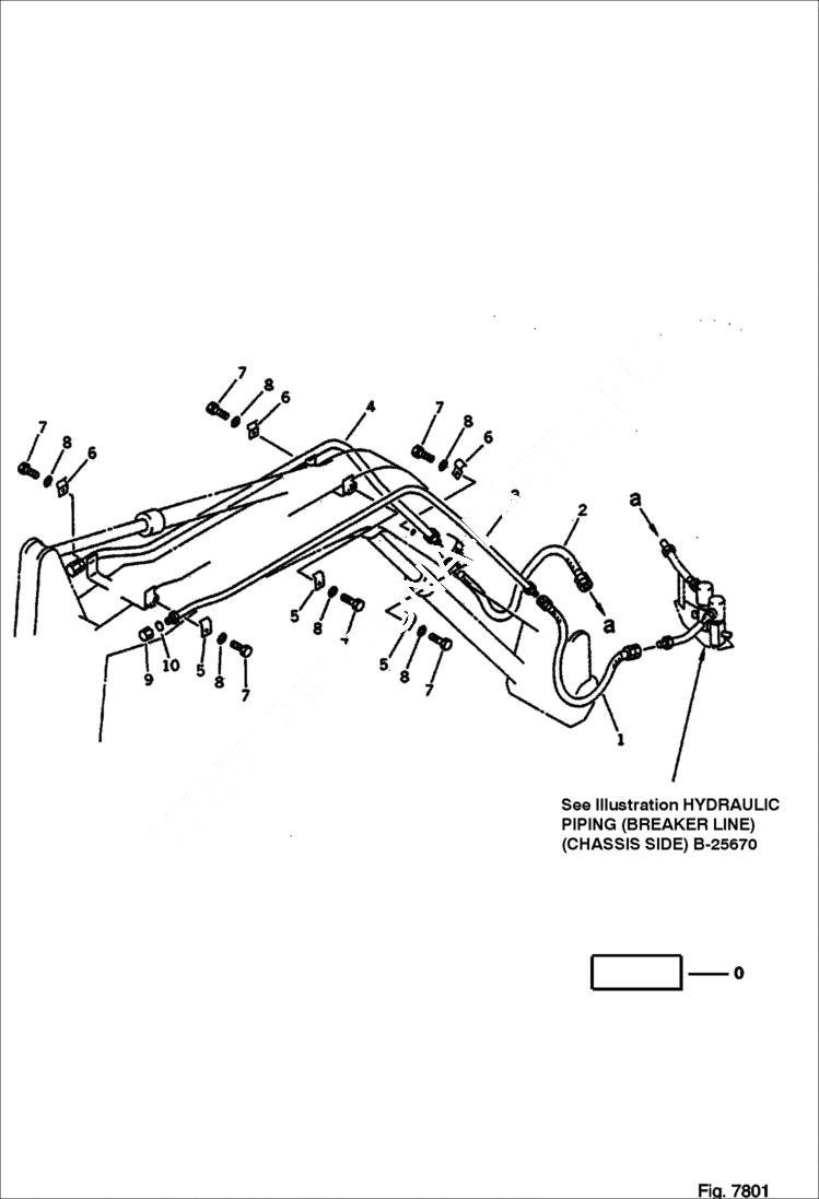 Схема запчастей Bobcat 100 - HYDRAULIC PIPING (BREAKER LINE) WORK EQUIPMENT