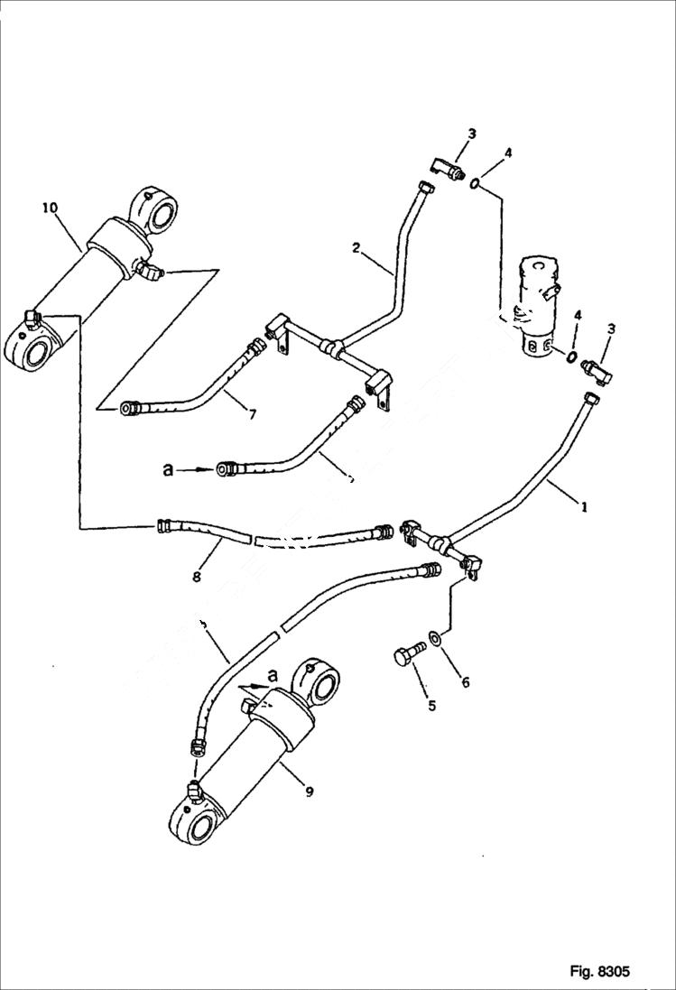 Схема запчастей Bobcat 130 - BLADE PIPING For Front Blade 1/2 OPTIONAL PARTS