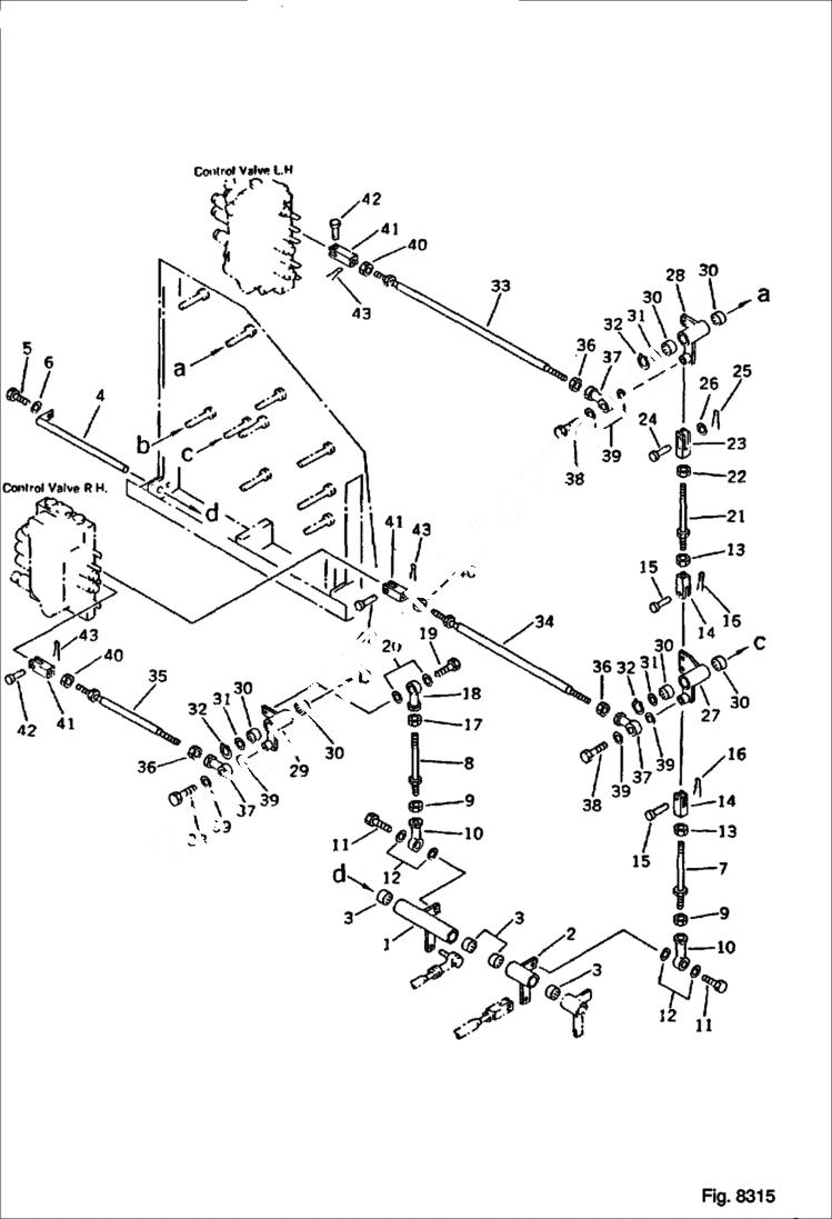 Схема запчастей Bobcat 130 - WORK EQUIPMENT CONTROL LINKAGE For Boom & Bucket 2/2 For Front Blade OPTIONAL PARTS