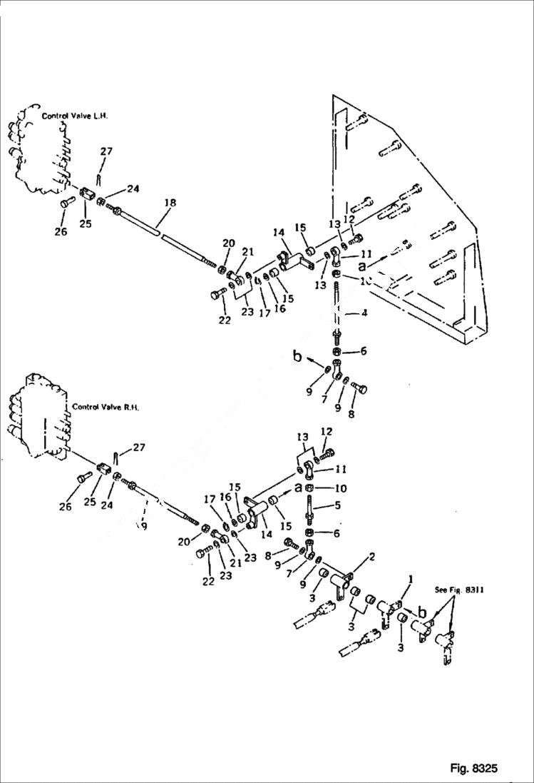 Схема запчастей Bobcat 130 - TRAVEL CONTROL LINKAGE For Front Blade 2/2 OPTIONAL PARTS