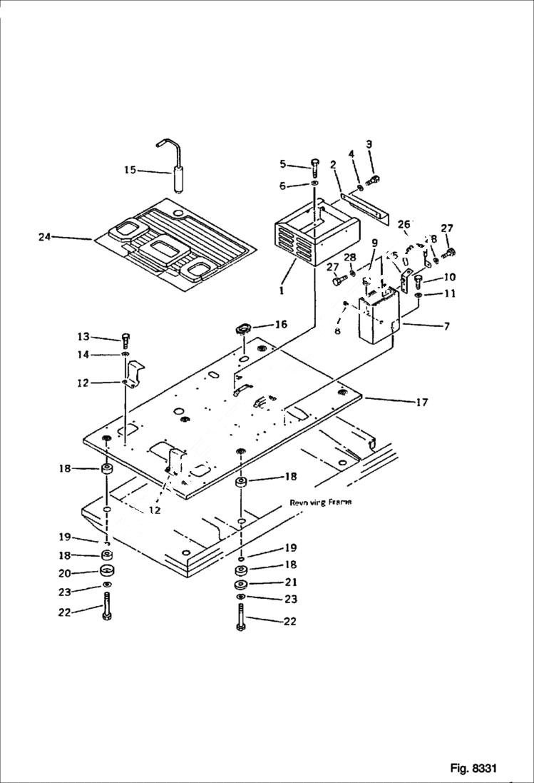 Схема запчастей Bobcat 130 - FLOOR PLATE AND BOX For Front Blade OPTIONAL PARTS