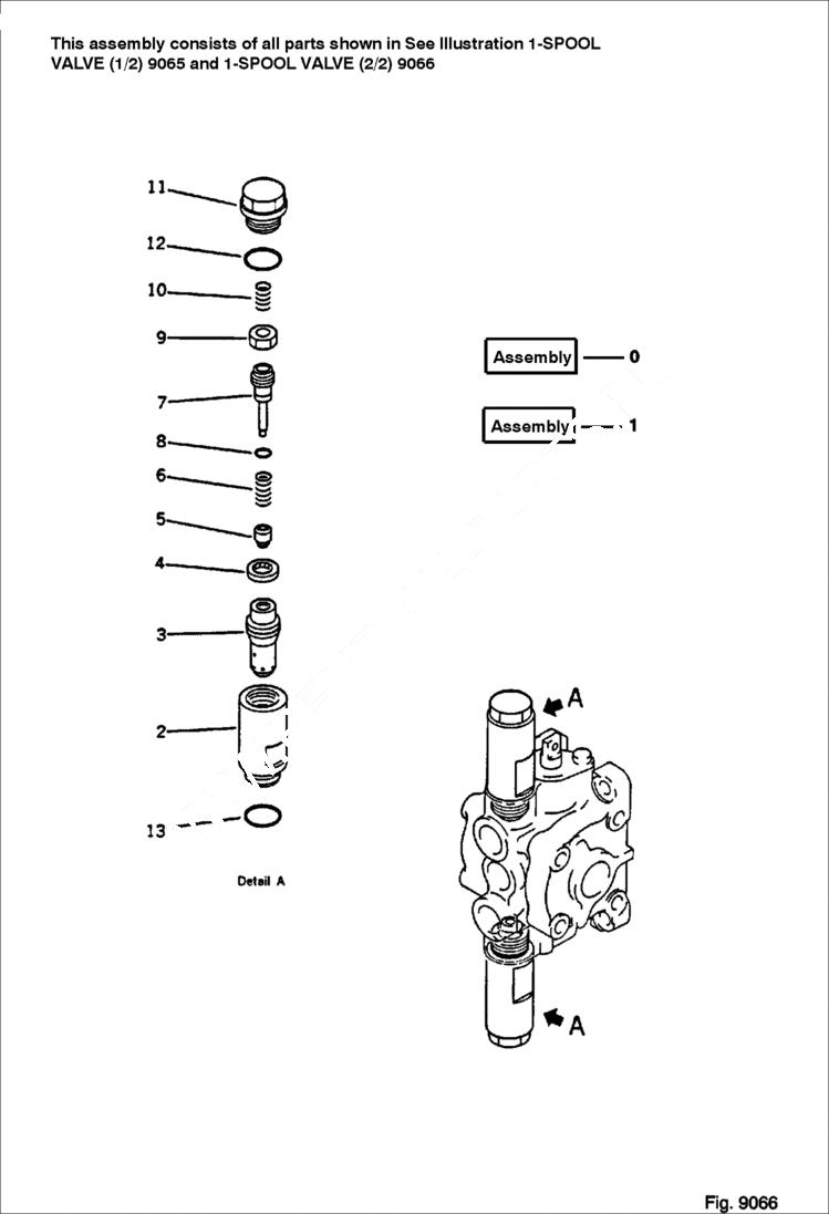 Схема запчастей Bobcat 56 - 1-SPOOL VALVE (2/2) (FOR ADDITIONAL VALVE) WORK EQUIPMENT CONTROL SYSTEM