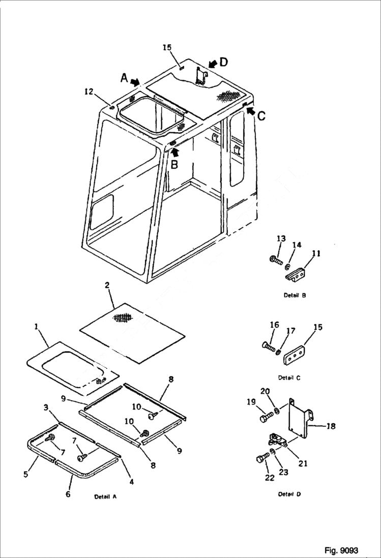 Схема запчастей Bobcat 130 - OPERATORS CAB For USA - 3/6 MARK PLATE, TOOL AND KIT