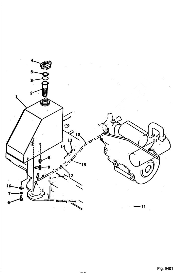 Схема запчастей Bobcat 100 - FUEL TANK AND PIPING ENGINE RELATED PARTS AND ELECTRICAL SYSTEM