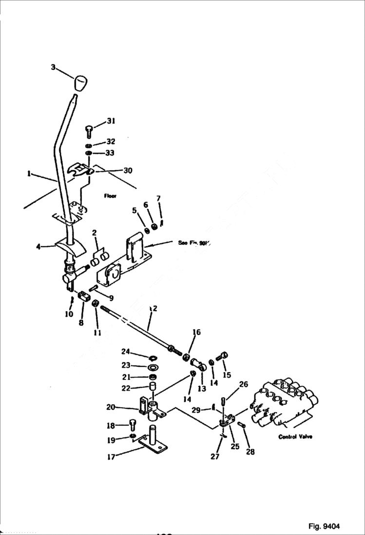 Схема запчастей Bobcat 100 - BOOM SWING CONTROL LEVER SWING AND CONTROL SYSTEM