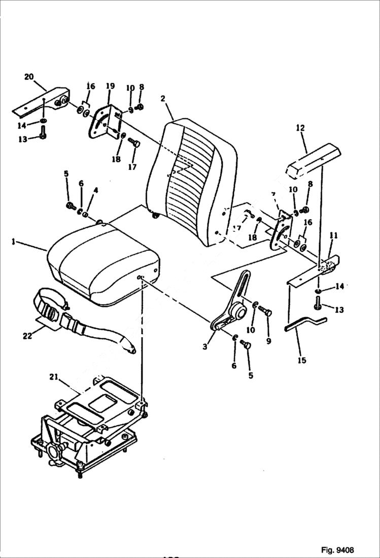 Схема запчастей Bobcat 100 - OPERATORS SEAT REVOLVING FRAME AND CAB