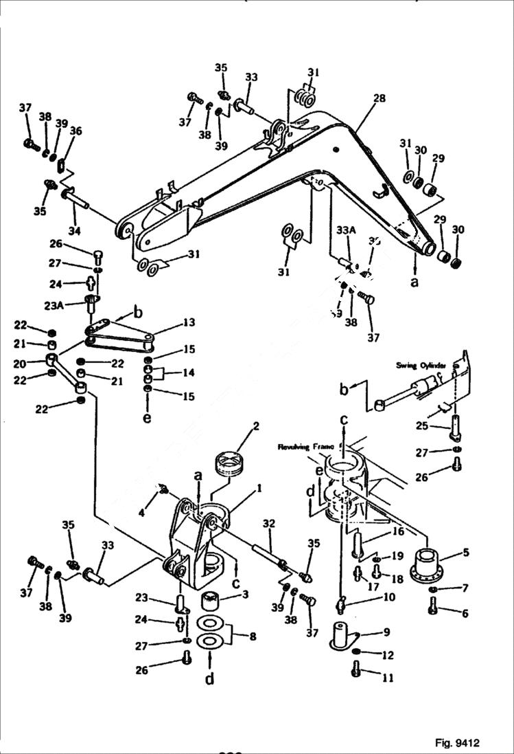 Схема запчастей Bobcat 100 - SWING BRACKET AND BOOM (W/ATTACHMENT PIPING) WORK EQUIPMENT