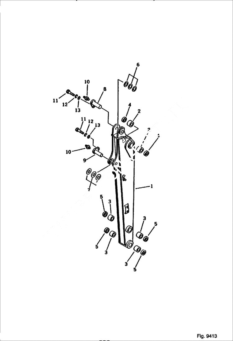 Схема запчастей Bobcat 100 - ARM (W/ATTACHMENT PIPING) WORK EQUIPMENT