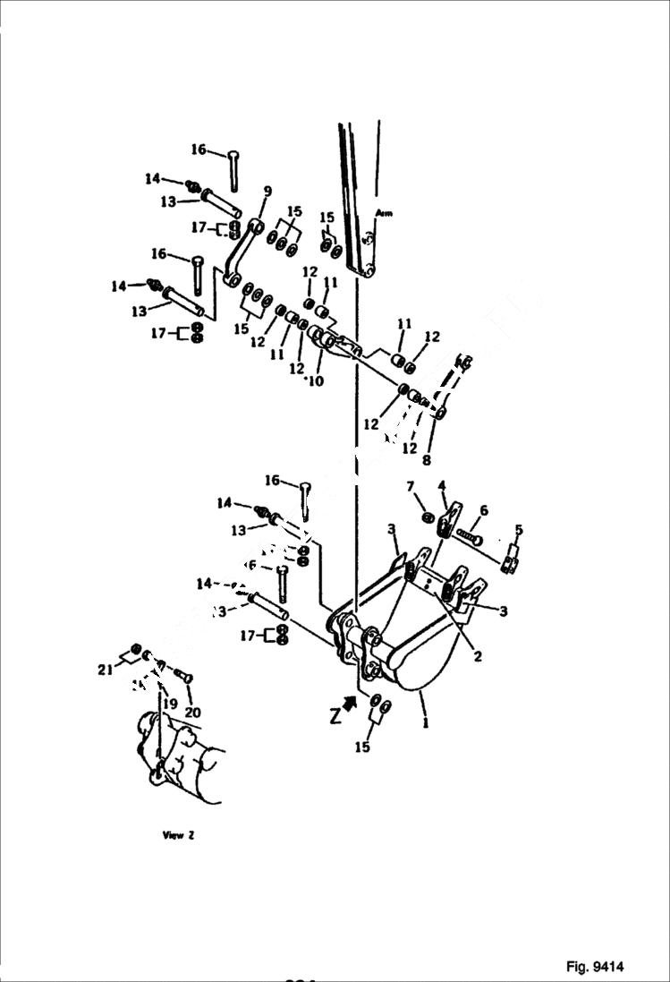 Схема запчастей Bobcat 100 - BUCKET AND LINK WORK EQUIPMENT