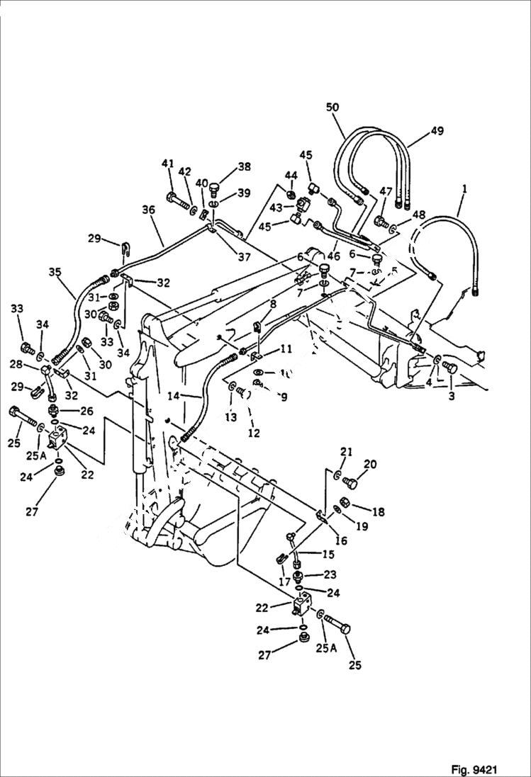 Схема запчастей Bobcat 56 - HYDRAULIC PIPING (BACKHOE) (FOR ADDITIONAL VALVE) WORK EQUIPMENT CONTROL SYSTEM