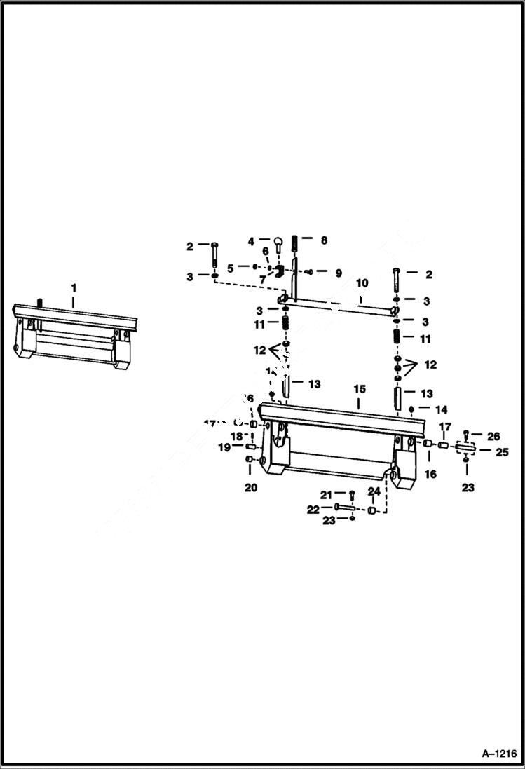 Схема запчастей Bobcat 600s - BOB-TACH MAIN FRAME