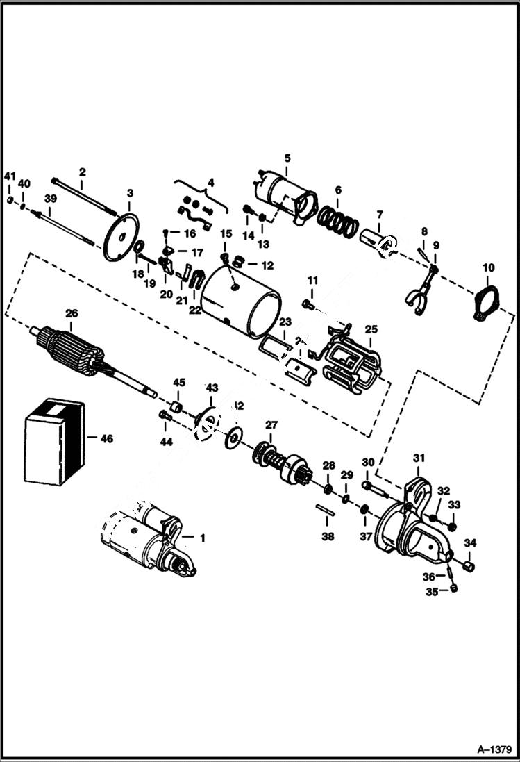 Схема запчастей Bobcat 600s - STARTER ELECTRICAL SYSTEM