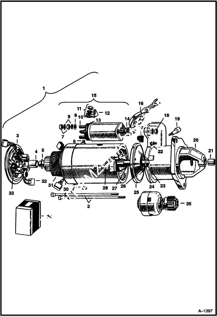 Схема запчастей Bobcat 600s - LUCAS STARTER Petter - S/N 73588 & Below ELECTRICAL SYSTEM