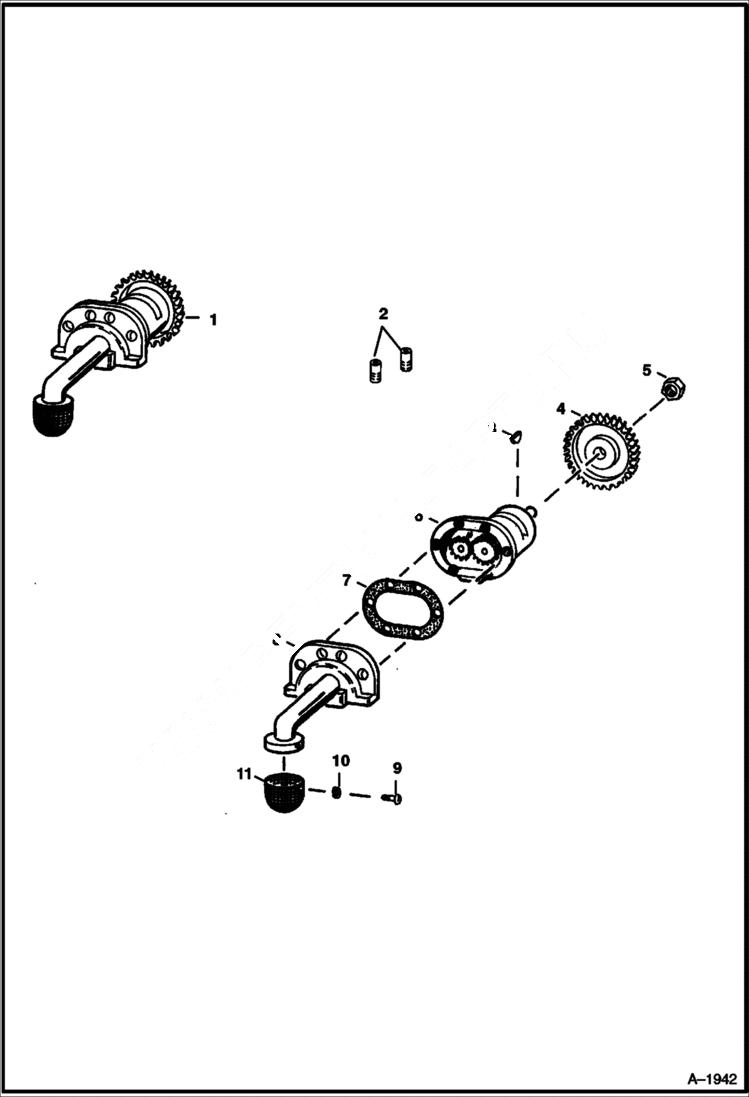 Схема запчастей Bobcat 700s - ENGINE OIL PUMP POWER UNIT