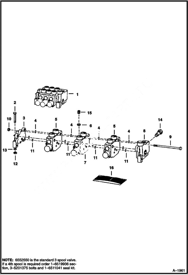 Схема запчастей Bobcat 800s - HYDRAULIC CONTROL VALVE (Gresen CS) HYDRAULIC SYSTEM