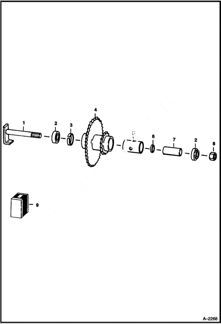 Схема запчастей Bobcat 700s - UPPER JACKSHAFT DRIVE TRAIN