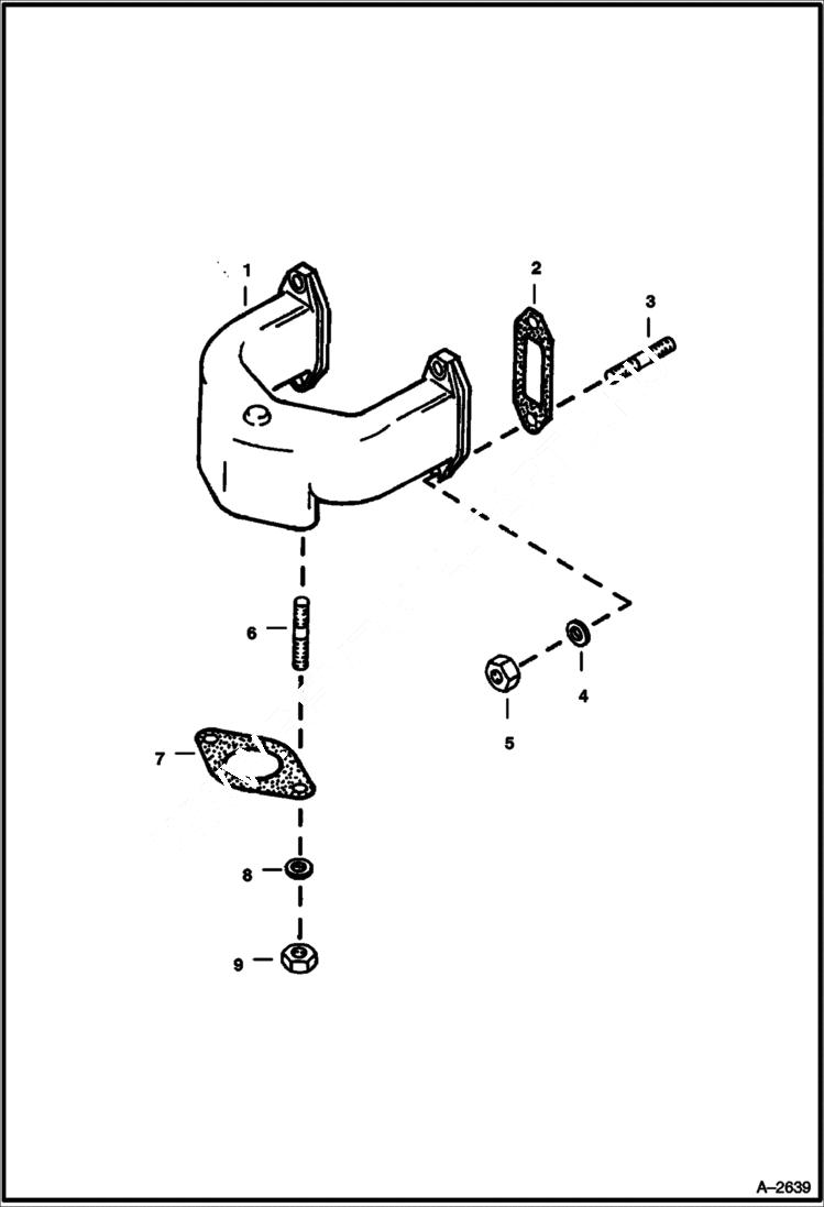 Схема запчастей Bobcat 700s - EXHAUST MANIFOLD POWER UNIT