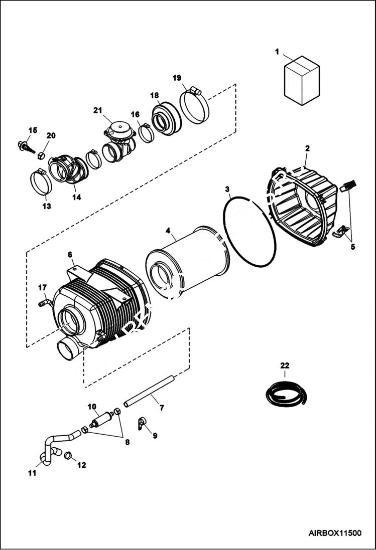 Схема запчастей Bobcat 3400 - AIR CLEANER (S/N AJNT11001 - 19999) POWER UNIT