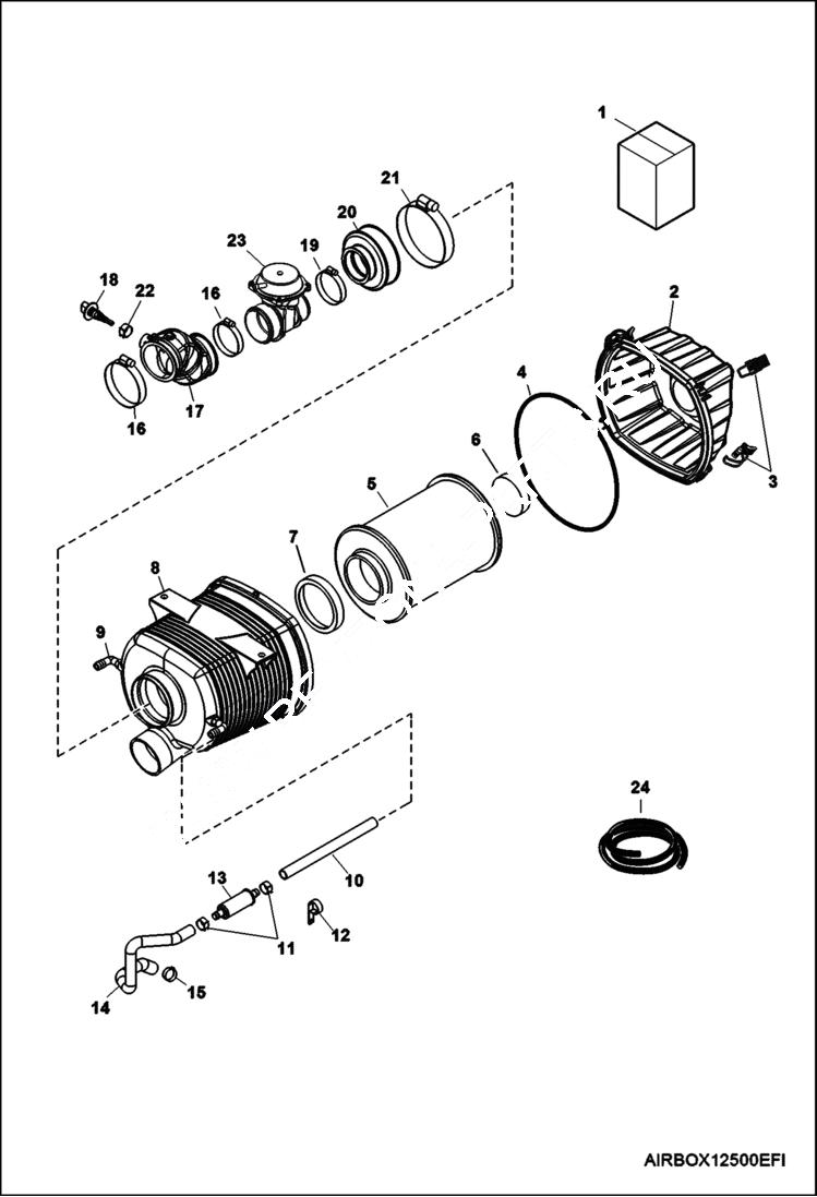 Схема запчастей Bobcat 3400 - AIR CLEANER (S/N AJNT20001 & Above) POWER UNIT