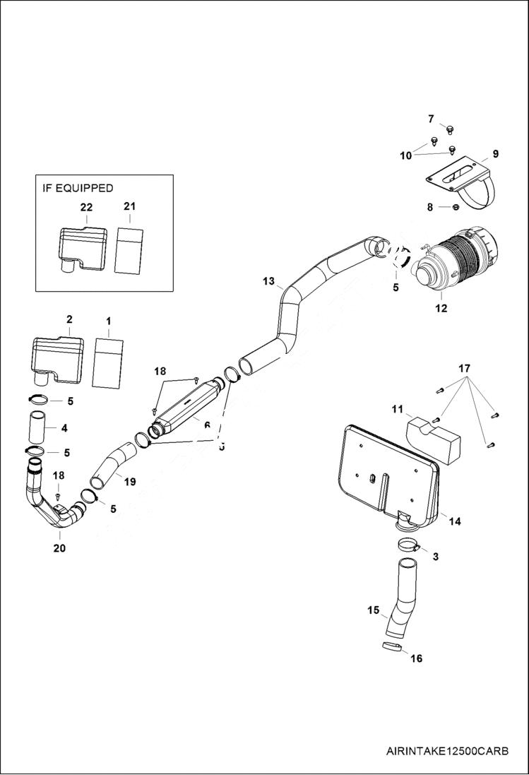 Схема запчастей Bobcat 3200 - ENGINE, AIR INTAKE (S/N AJNS20001 & Above) POWER UNIT