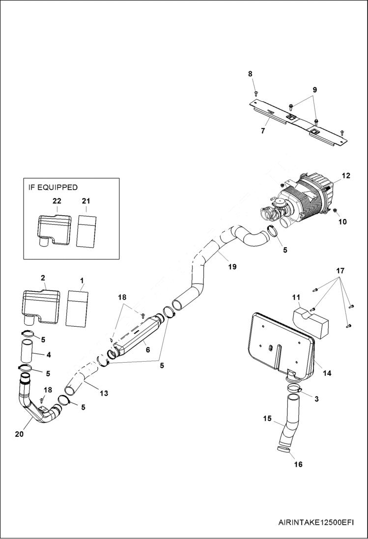 Схема запчастей Bobcat 3400 - ENGINE, AIR INTAKE (S/N AJNT20001 & Above) POWER UNIT