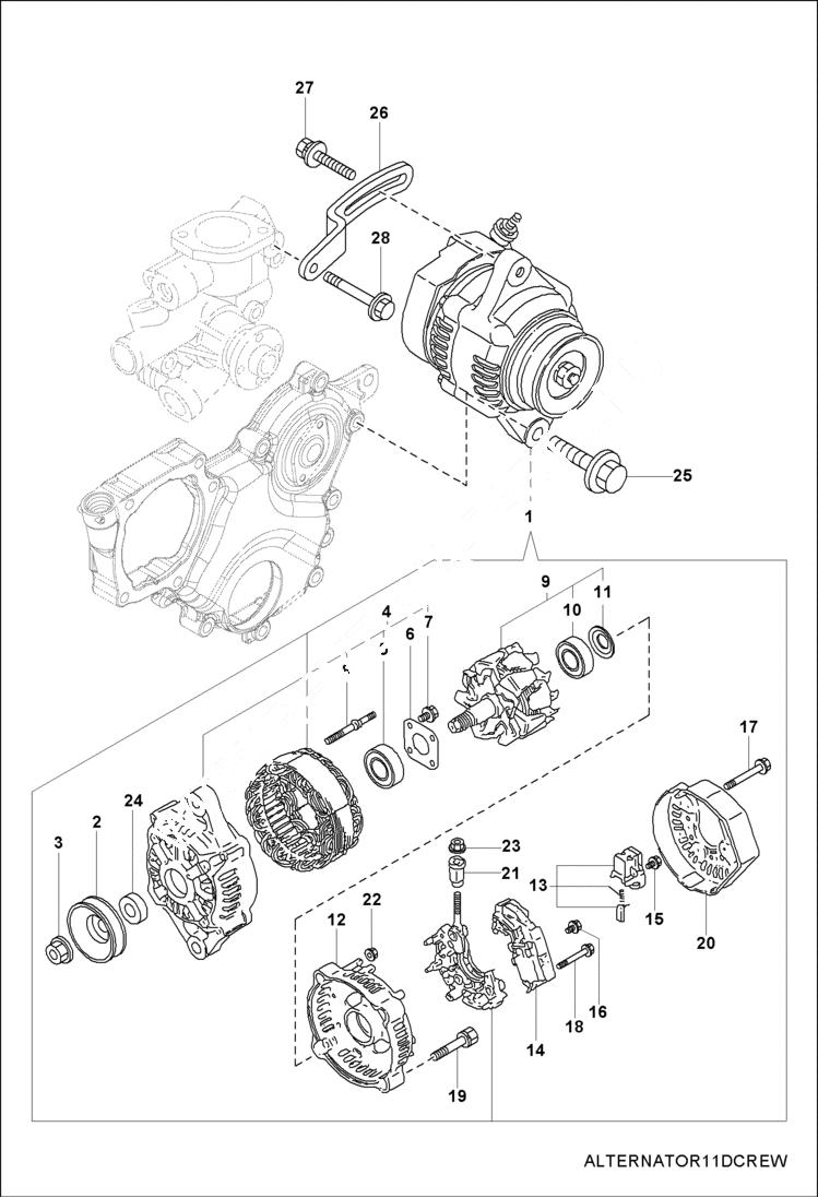 Схема запчастей Bobcat 3400 - ENGINE, ALTERNATOR ELECTRICAL SYSTEM