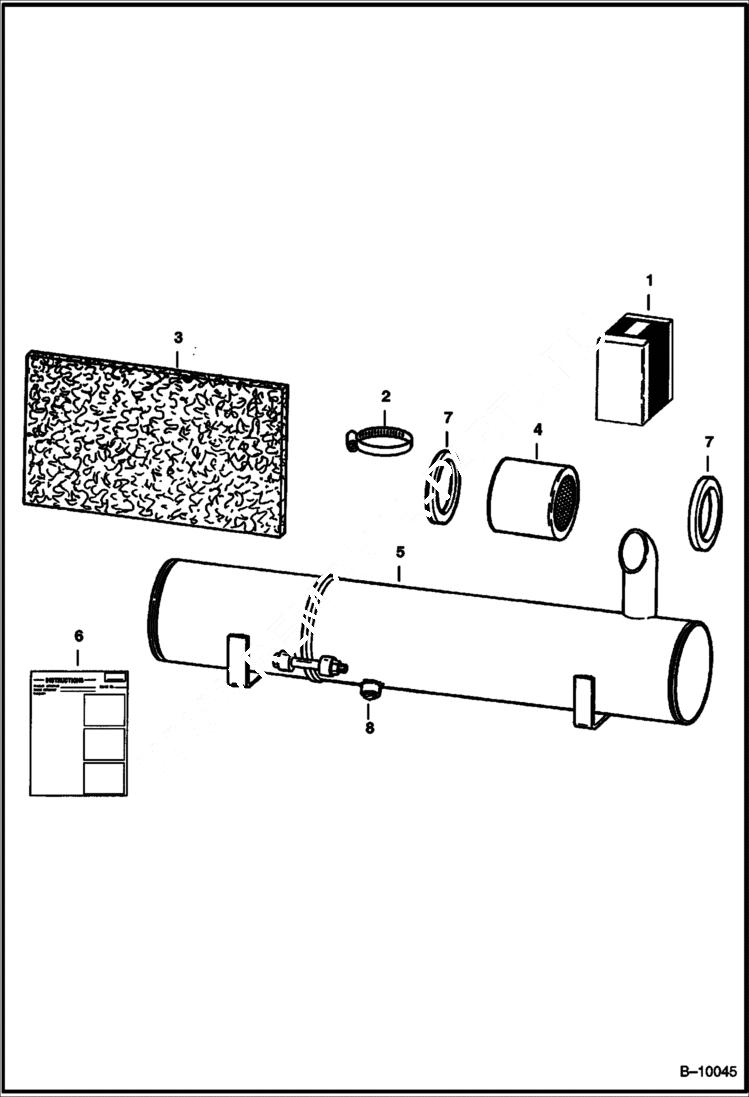 Схема запчастей Bobcat 800s - MUFFLER/PURIFIER KIT ACCESSORIES & OPTIONS