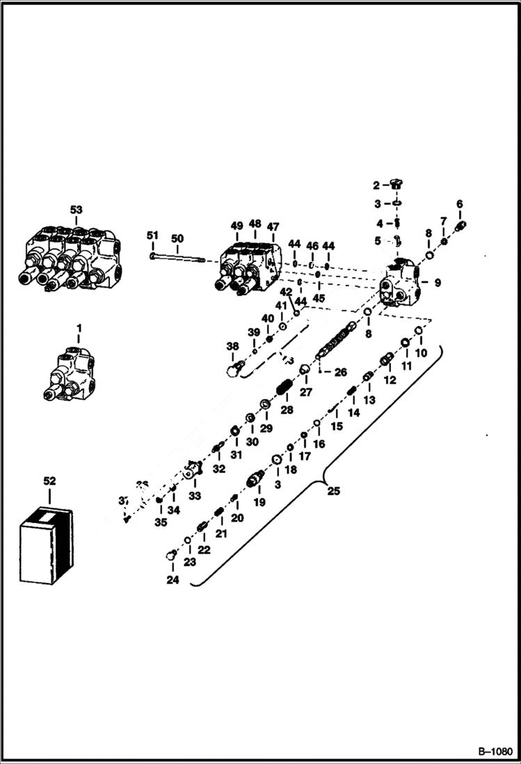 Схема запчастей Bobcat 900s - LIFT ARMS CONTROL VALVE HYDRAULIC SYSTEM