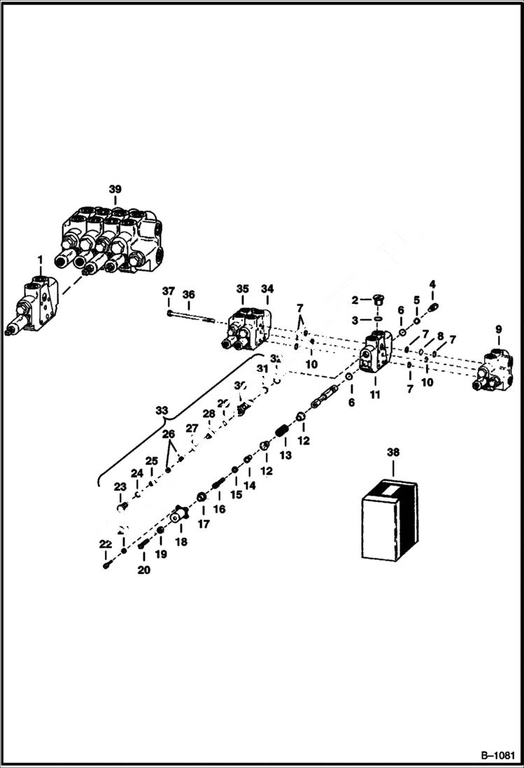 Схема запчастей Bobcat 900s - VOLUME CONTROL VALVE HYDRAULIC SYSTEM