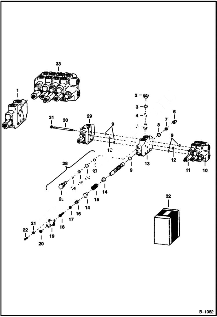 Схема запчастей Bobcat 900s - TILT CONTROL VALVE HYDRAULIC SYSTEM