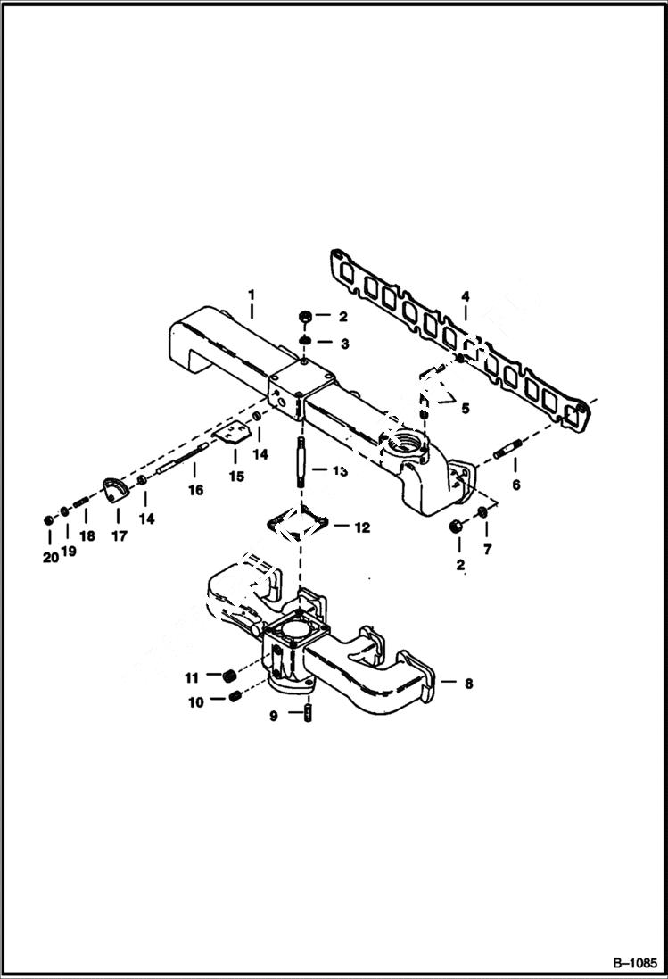 Схема запчастей Bobcat 900s - MANIFOLD (Continental) POWER UNIT