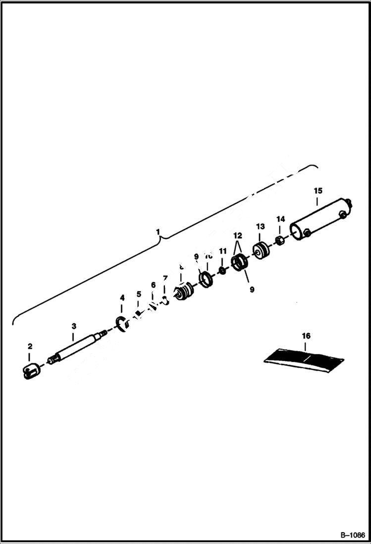 Схема запчастей Bobcat 900s - CAB TILT CYLINDER MAIN FRAME