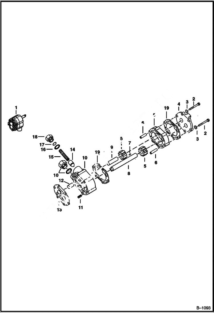 Схема запчастей Bobcat 900s - HYDROSTATIC CHARGE PUMP (Model 22-2073) HYDROSTATIC SYSTEM