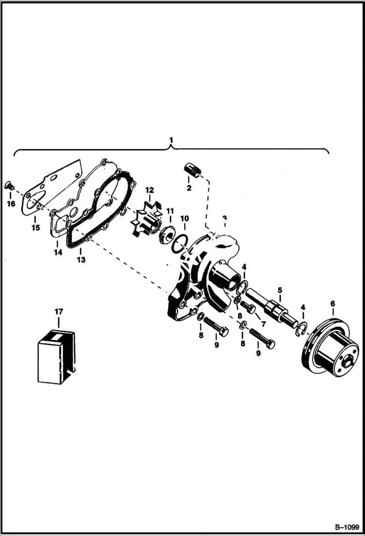 Схема запчастей Bobcat 900s - WATER PUMP (Continental) POWER UNIT