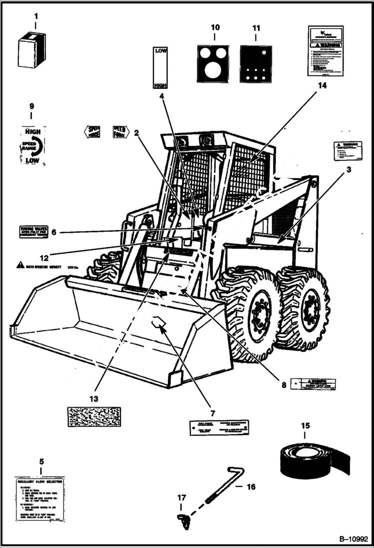 Схема запчастей Bobcat 900s - DECALS ACCESSORIES & OPTIONS