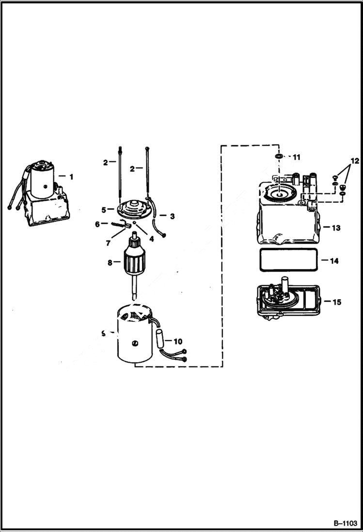 Схема запчастей Bobcat 900s - CAB TILT MOTOR & PUMP MAIN FRAME