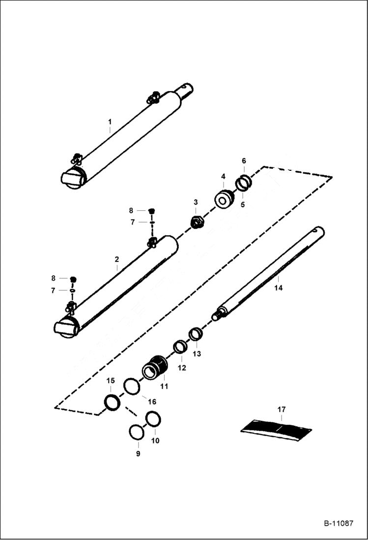 Схема запчастей Bobcat LANDSCAPE RAKE - LANDSCAPE RAKE (Lift Cylinder) (A Series) Loader