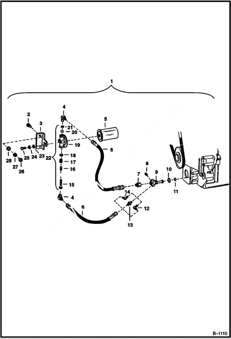 Схема запчастей Bobcat 600s - FULL FLOW OIL FILTER W/Relief Valve POWER UNIT