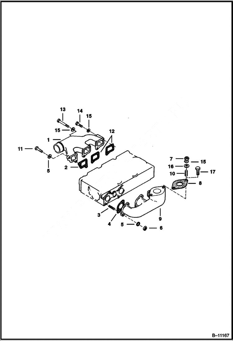 Схема запчастей Bobcat 220 - MANIFOLDS POWER UNIT