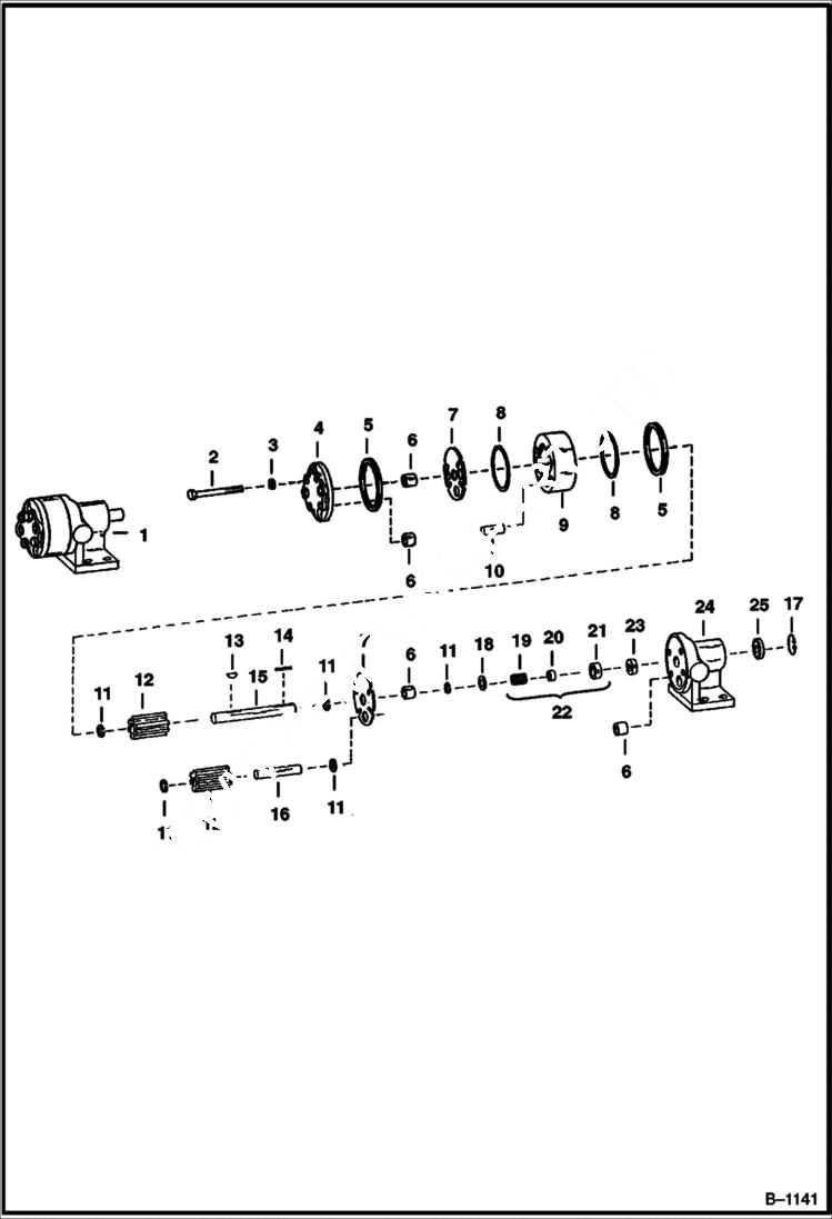 Схема запчастей Bobcat ANGLE BROOM - ANGLE BROOM (Hydraulic Motor) (570B) Loader