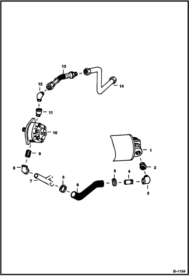 Схема запчастей Bobcat 500s - HYDRAULIC PUMP CIRCUITRY Diesel HYDRAULIC SYSTEM