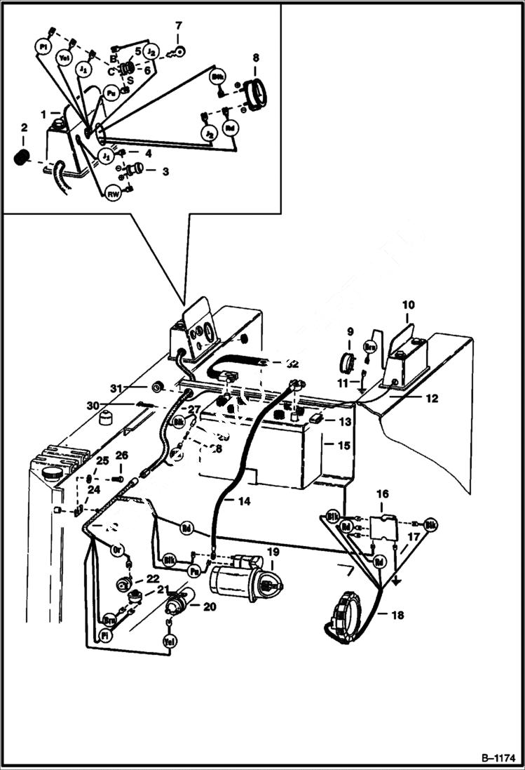 Схема запчастей Bobcat 600s - MAIN FRAME ELECTRICAL CIRCUIT Wisconsin - Rectifier/Regulator Module - One Unit ELECTRICAL SYSTEM