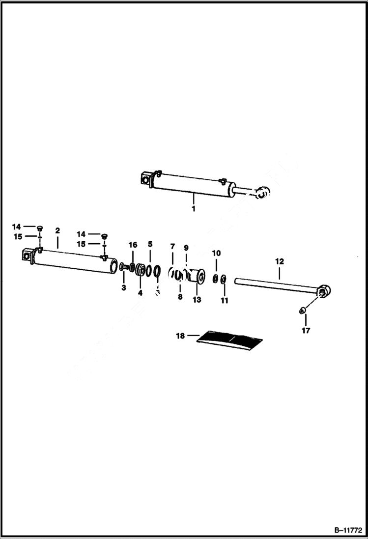 Схема запчастей Bobcat Articulated Loaders - TILT CYLINDER (S/N 50152 & Below) HYDRAULIC SYSTEM