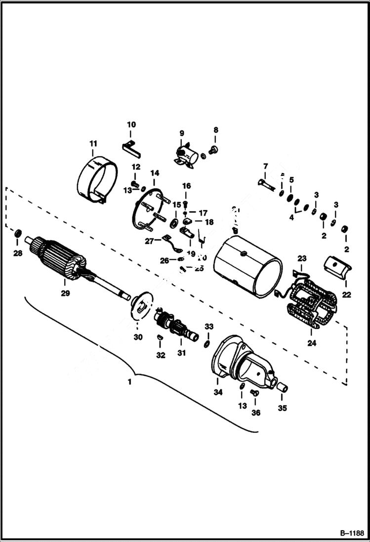 Схема запчастей Bobcat 500s - STARTER Kohler Engine Spec. No. 3941, 3959 & 3960 ELECTRICAL SYSTEM