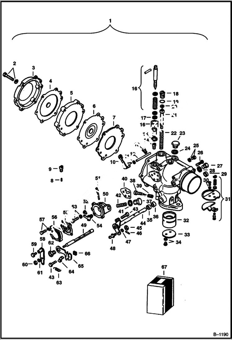 Схема запчастей Bobcat 500s - LPG CARBURETOR Zenith No. 13020 POWER UNIT