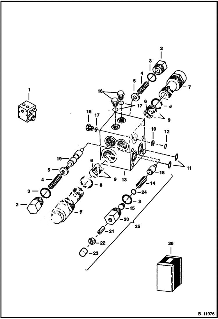 Схема запчастей Bobcat 900s - MOTOR MANIFOLD VALVE (For 21-3501AN-JSBJ) HYDROSTATIC SYSTEM