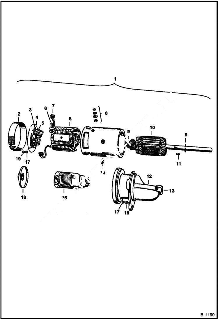 Схема запчастей Bobcat 500s - STARTER Onan Engine ELECTRICAL SYSTEM