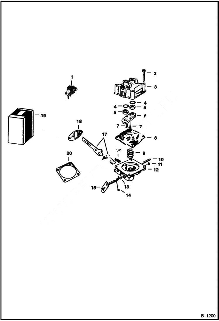 Схема запчастей Bobcat 400s - FUEL PUMP POWER UNIT