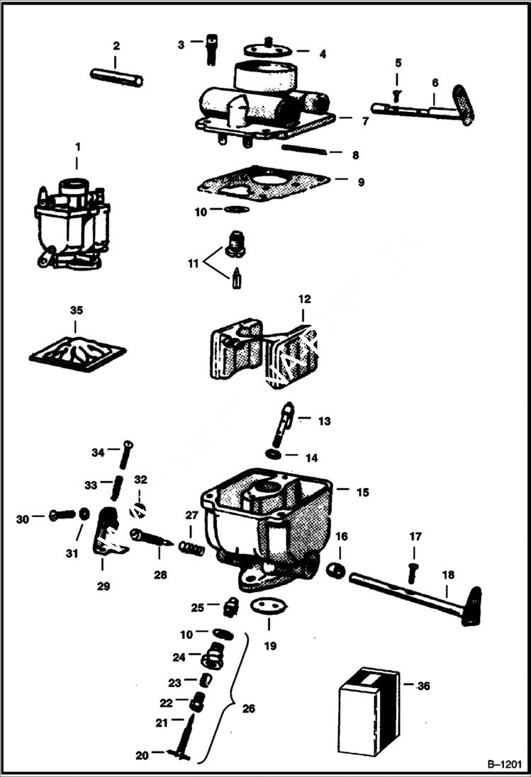 Схема запчастей Bobcat 500s - CARBURETOR POWER UNIT